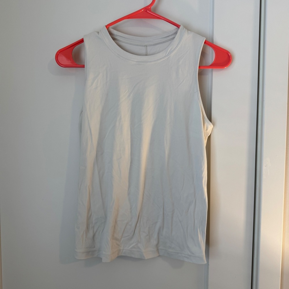 Lululemon Womens Wrap Back Keyhole Tank Top Bone Off White Yoga Sleeveless Shirt